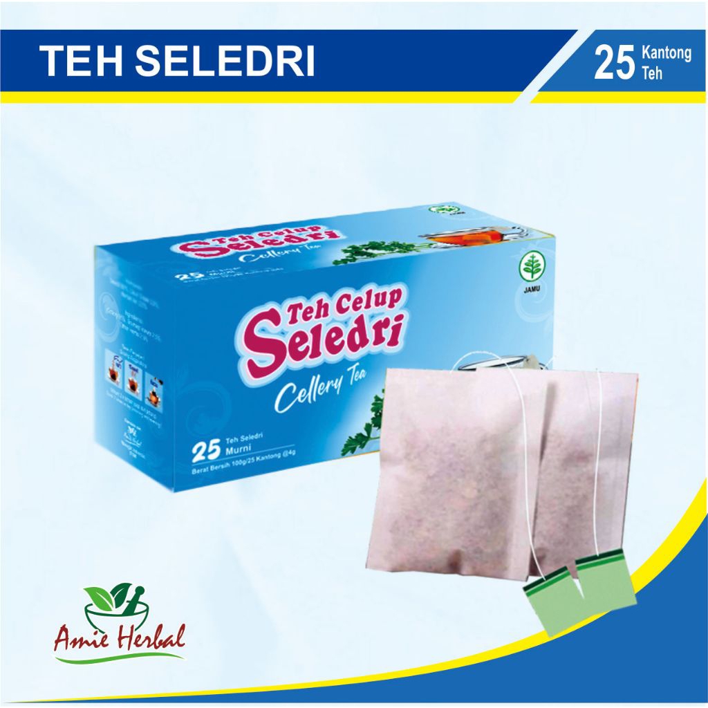 teh celup seledri/herbal seledri/daun seledri/teh daun seledri. 1 kotak isi 25