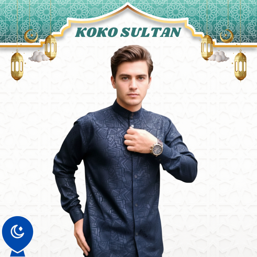 Baju Muslim Koko Pria Dewasa Sultan Embos Jahitan Halus