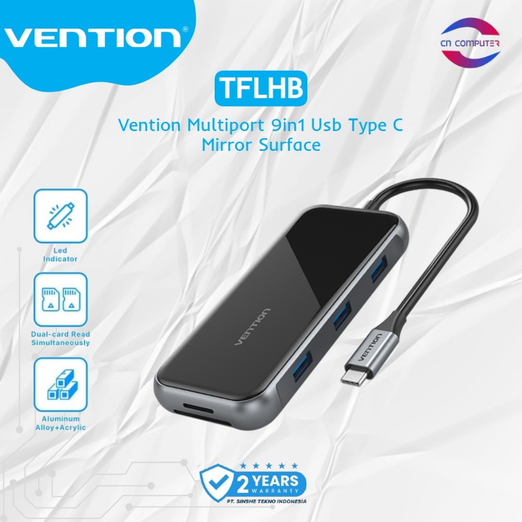VENTION Hub Multiport 9in 1 Docking Station USB Type C To HDMI TRRS VGA PD 100W Acrylic TFLHB