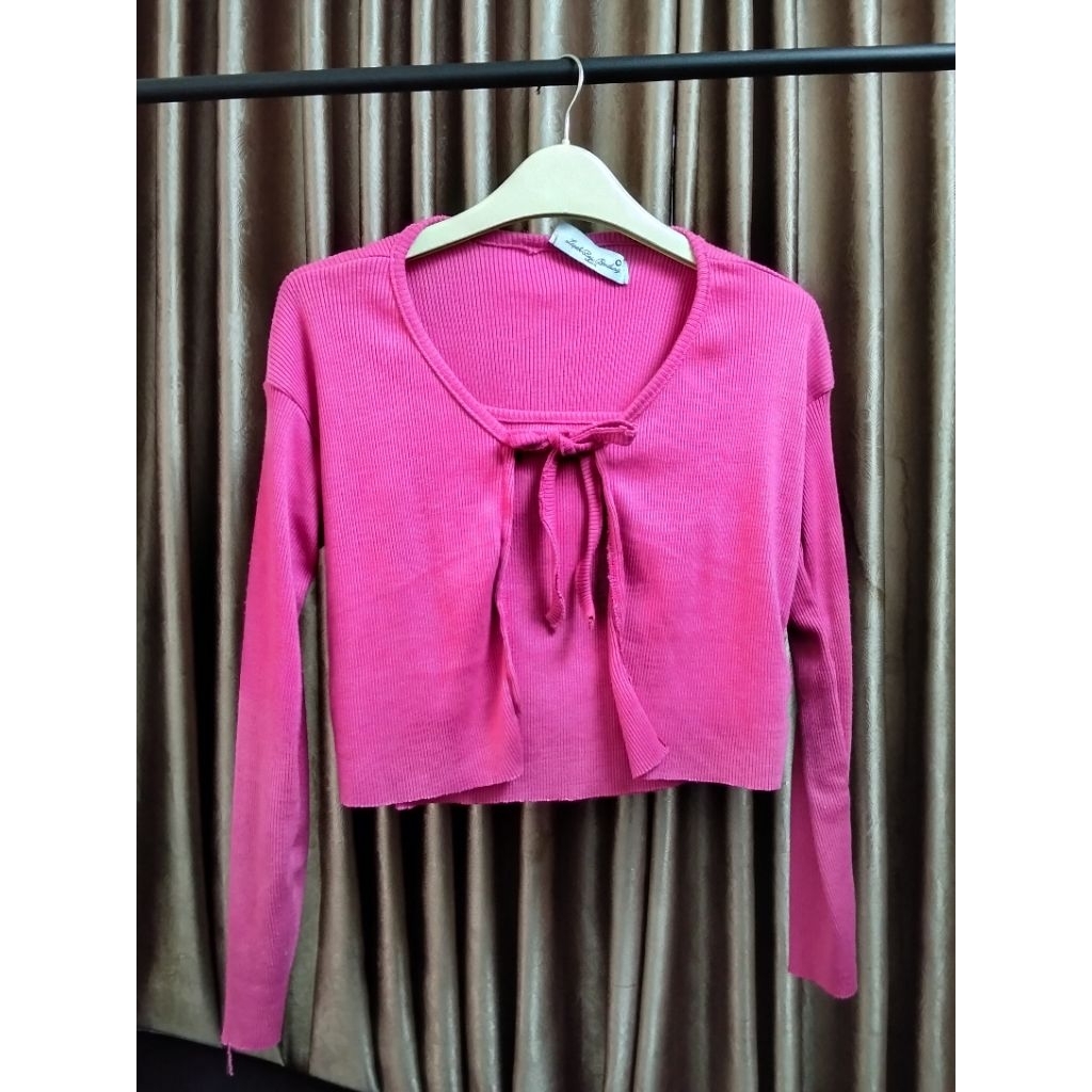 Atasan Crop Top Cardigan Set Tanktop