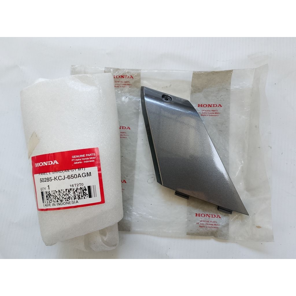 Panel Shroud L Panel cover kupingan tangki Honda TIGER REVO silver Abu Original baru AHM 50285-KCJ-6