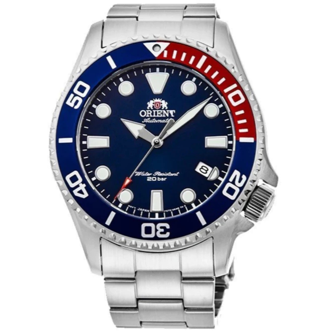Original 100% Jam Tangan Pria Orient PEPSI RA-AC0K03L10B Automatic Sapphire Crystal Blue Dial Garans
