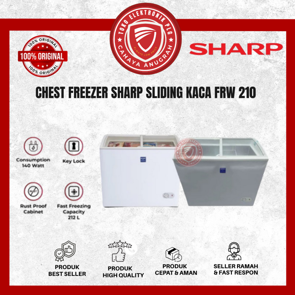 Chest Freezer Sharp Sliding Kaca - FRW210