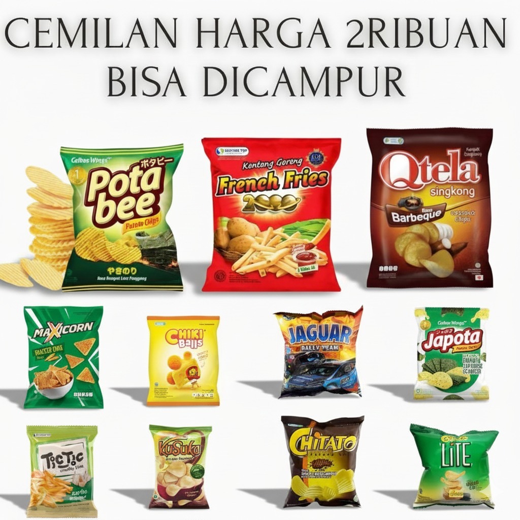 CIKI HARGA 2RIBUAN ENAK JAJANAN ANAK - FRENCH FRIES - POTA BEE - KERIPIK KUSUKA - CIKI BERHADIAH JAG