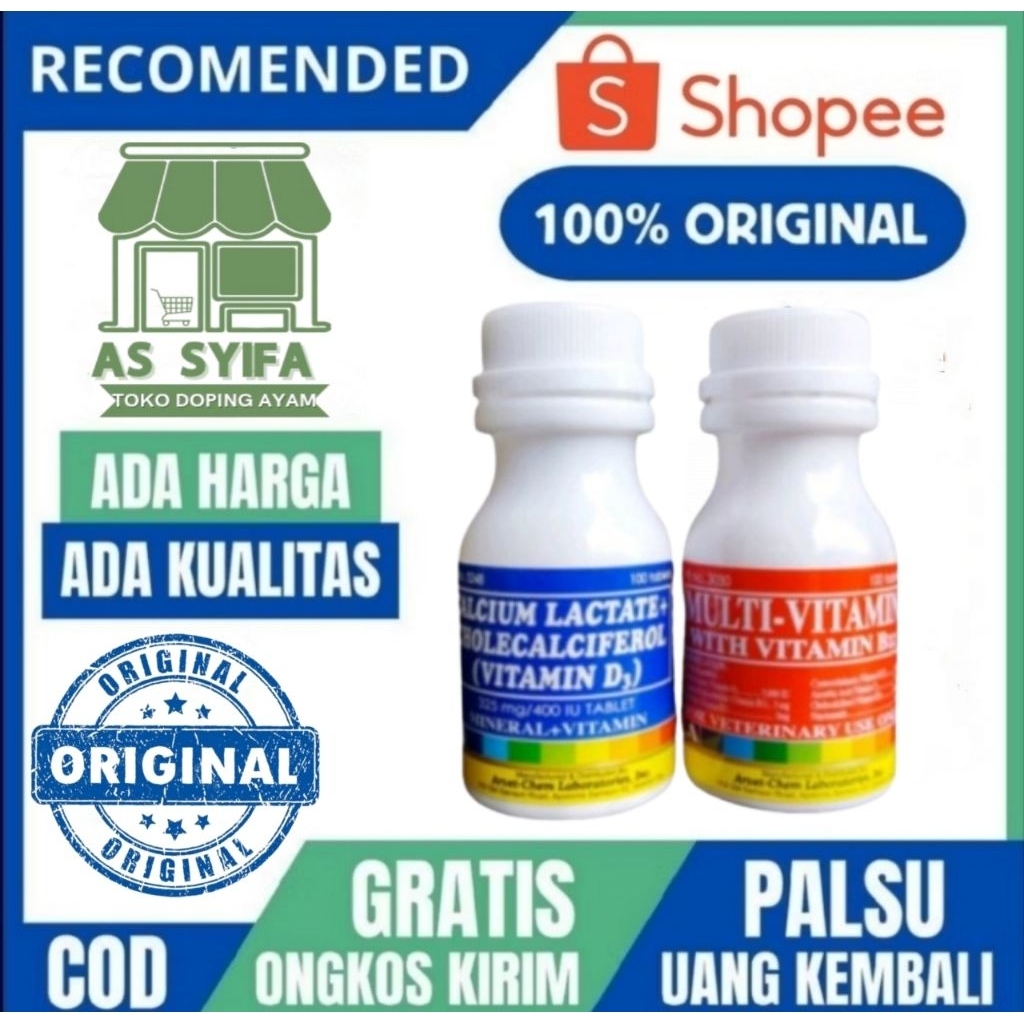 Paket MULTIVITAMIN & CALCIUM LACTATE Ayam Bangkok Filipina Laga Aduan