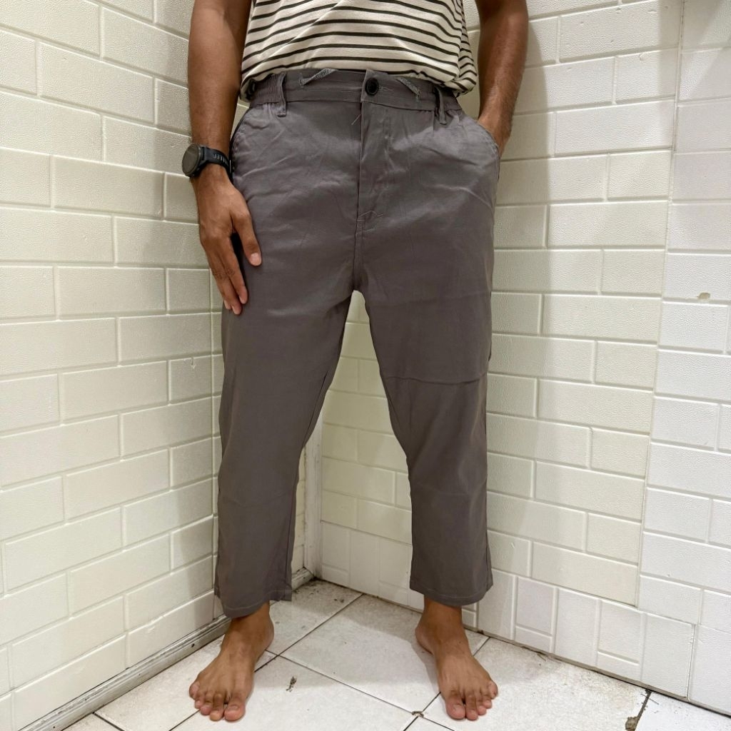 Celana Sirwal Angkle Pants Hablo Warna Abu Tua Office Casual Formal Bahan Katun Twill Slimfit