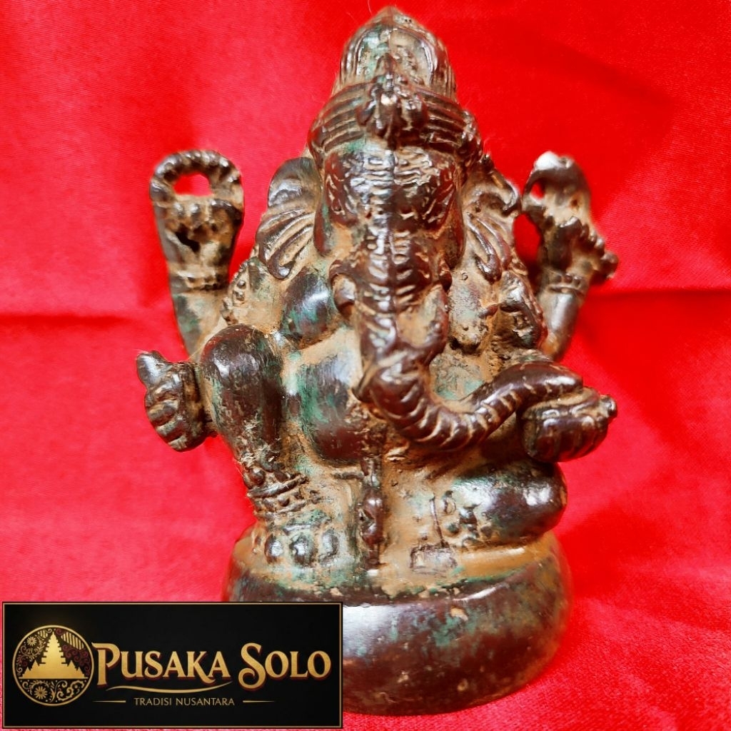 DEKORASI PATUNG GANESHA KUNINGAN ELEGAN