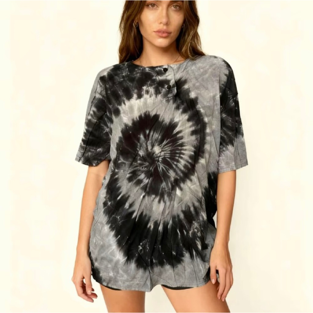 Kaos Bali Tie Dye Oblong Unisex Motif Handmade Rayon Adem Baju Pantai LD 110