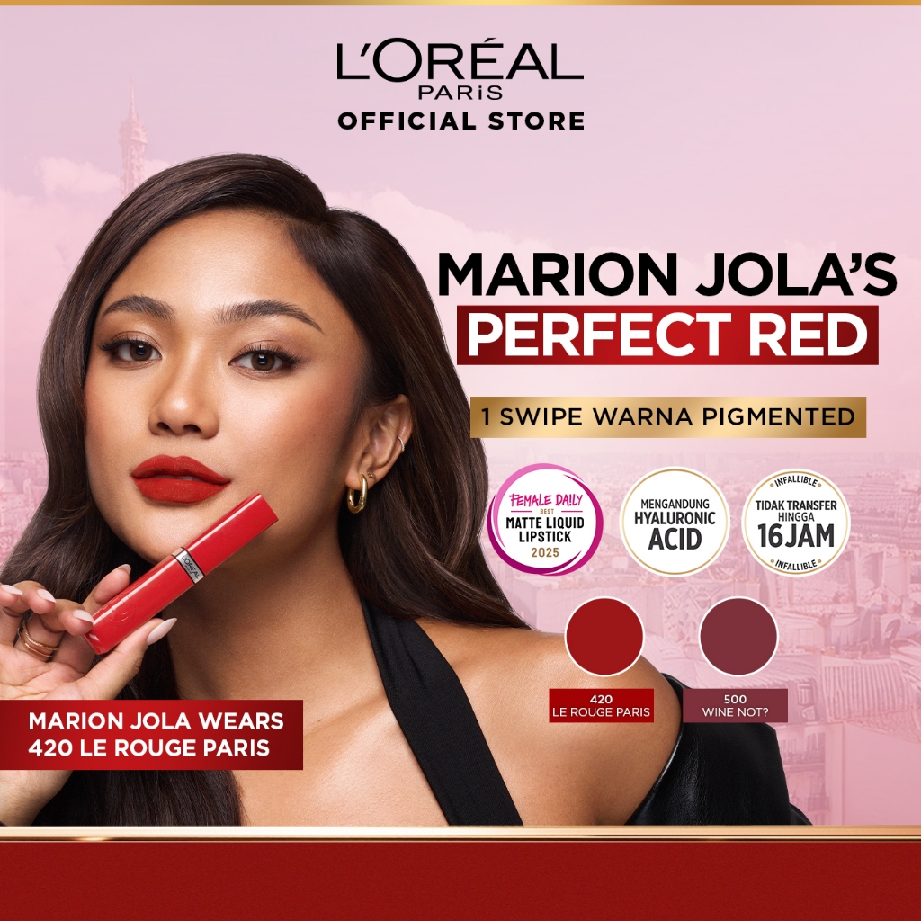 L’OREAL PARIS INFALLIBLE MATTE RESISTANCE LIQUID LIPSTICK FOR 16H LONG LASTING MATTE LIPS, TRANSFER PROOF, SMUDGE PROOF, LONGWEAR HYDRATING COMFORT