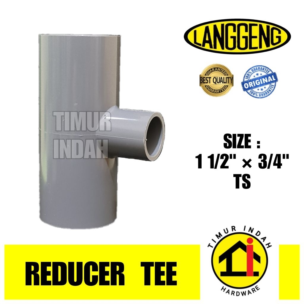 Reducer Tee 1 1/2" x 3/4" / Verlop Tee 1 1/2" x 3/4" TS - LANGGENG