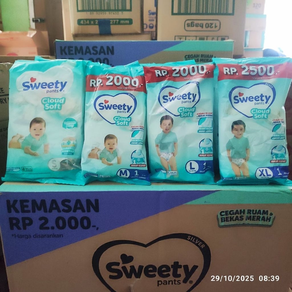 Pampers/Popok Bayi Sweety Silver Kemasan Sachet/Renceng