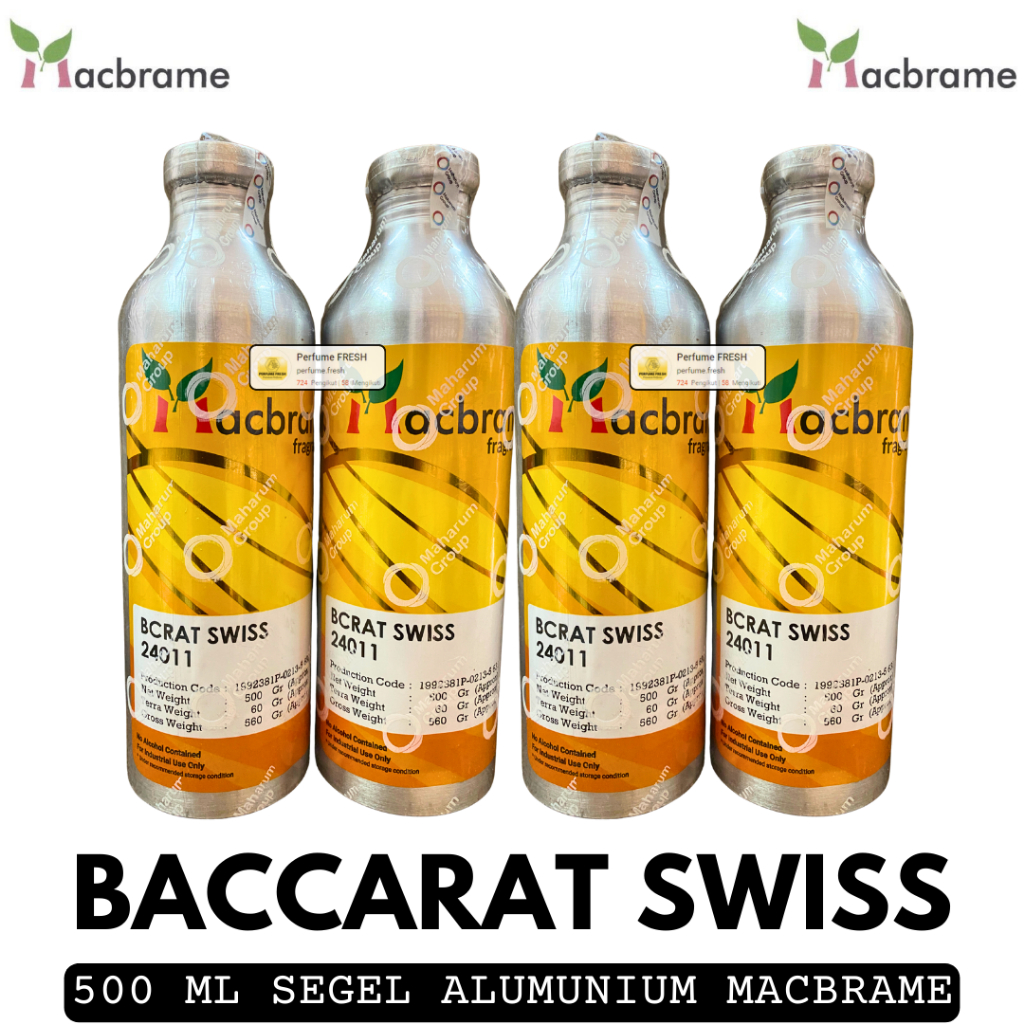 Bibit Parfum BACCARAT SWISS ( 500 ML SEGEL Alumunium ) MACBRAME