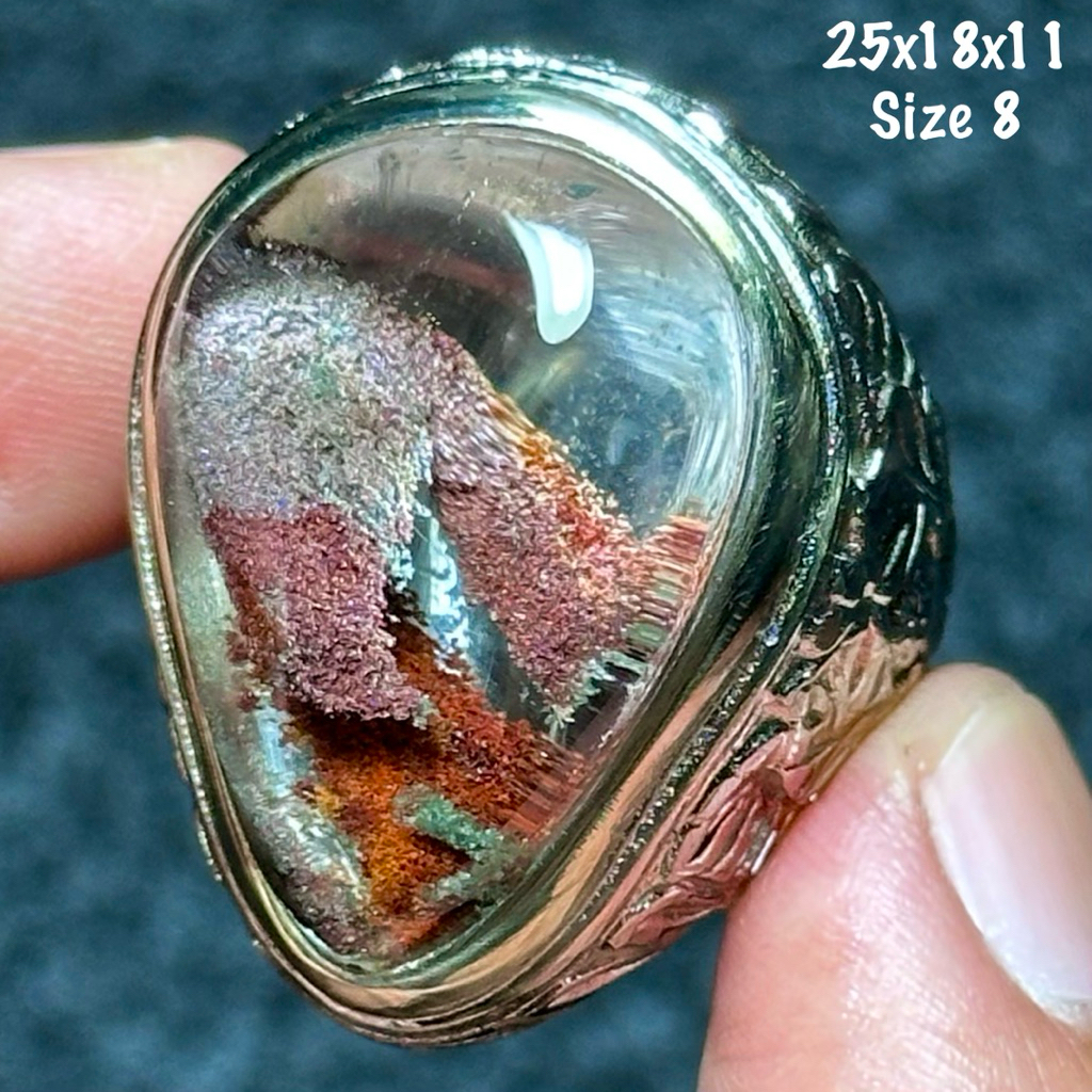 Cincin Batu Akik Natural Kecubung Karang (asli alam)