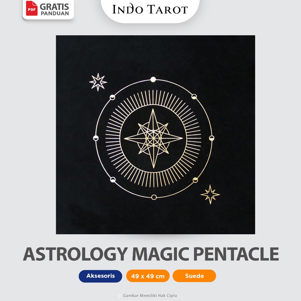 Tarot Oracle Tablecloth Astrology Magic Pentacle - Alas Kartu Tarot Oracle Premium  - Indo Tarot