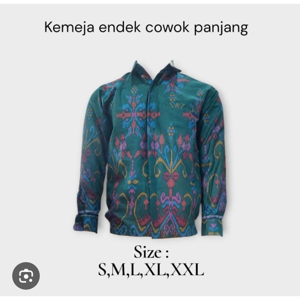 kemeja kerja // kemeja kantor motif endek lengan panjang pria dewasa