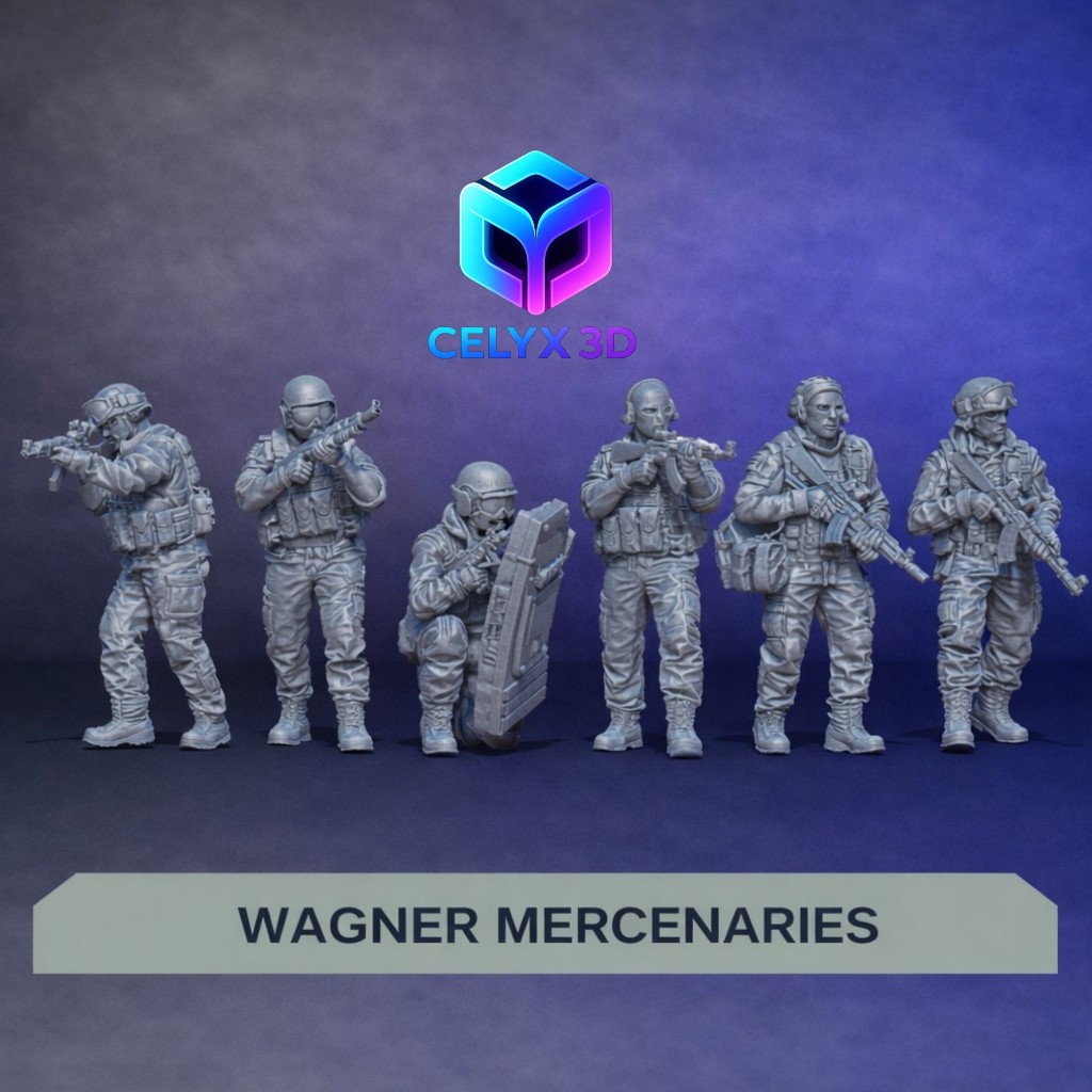 Miniatur Diorama 6 Set Tentara Wagner Mercenaries Skala 1/64 Resin
