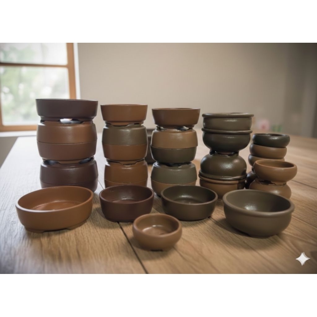 Pot Bonsai Mame shito Bulat Bahan Resin