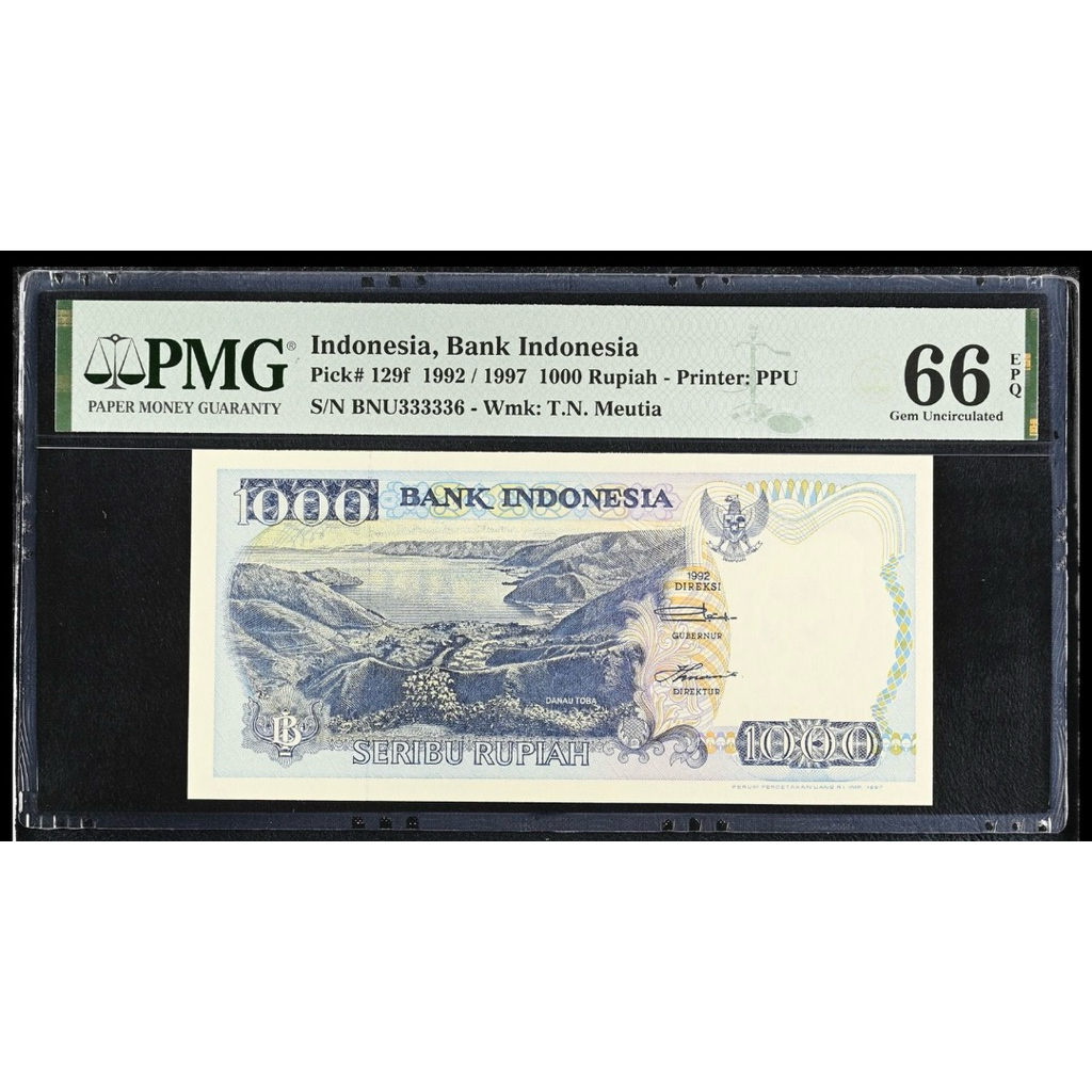 Koleksi Uang Kuno 1000 Lompat Batu Alsmost Solid No Cantik Indonesia, Bank Indonesia, 1000 Rupiah 19