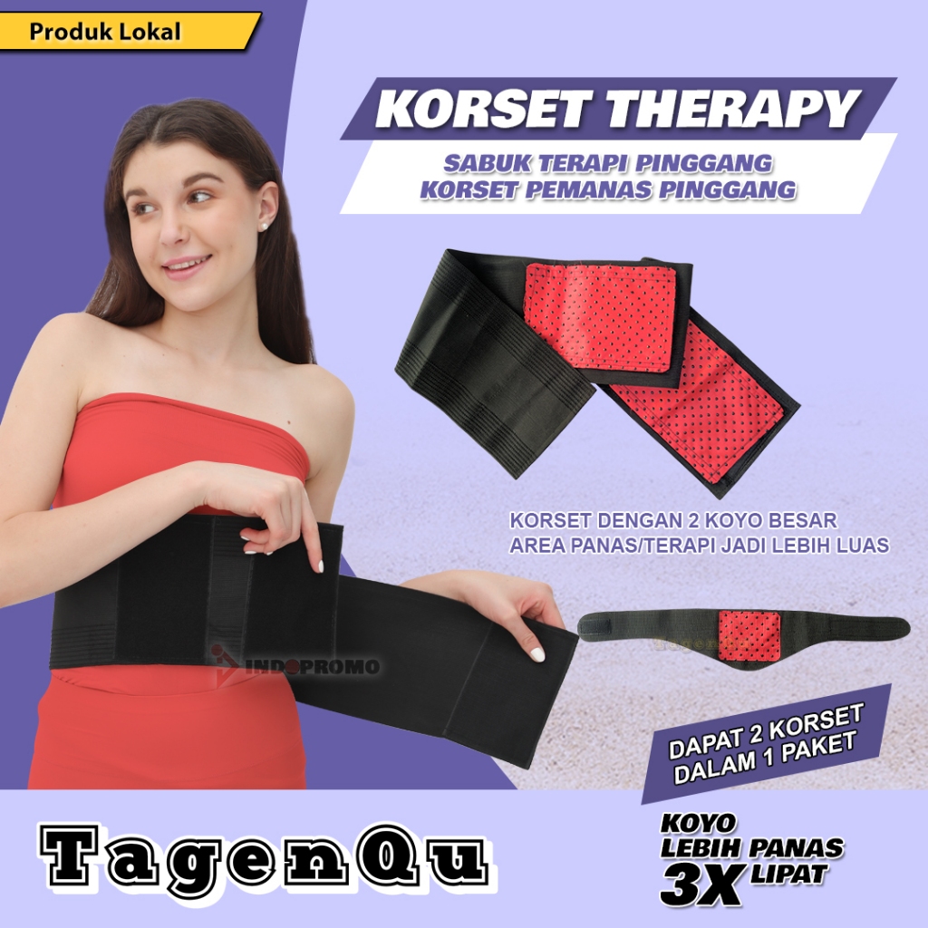 Korset Panas Terapi TAGENQU 2 In 1 Korset Terapi Pengencang perut Peramping Pinggang Wanita dan Pria