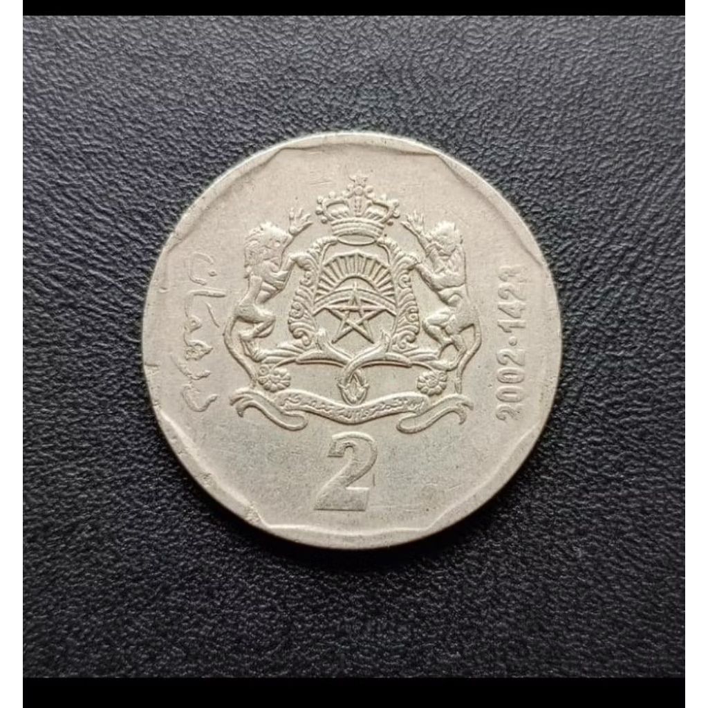 Koin Maroko 1 dirham dan 2 dirham 1974-2002 koleksi uang logam coin lama Kuno jadul antik klasik Asi