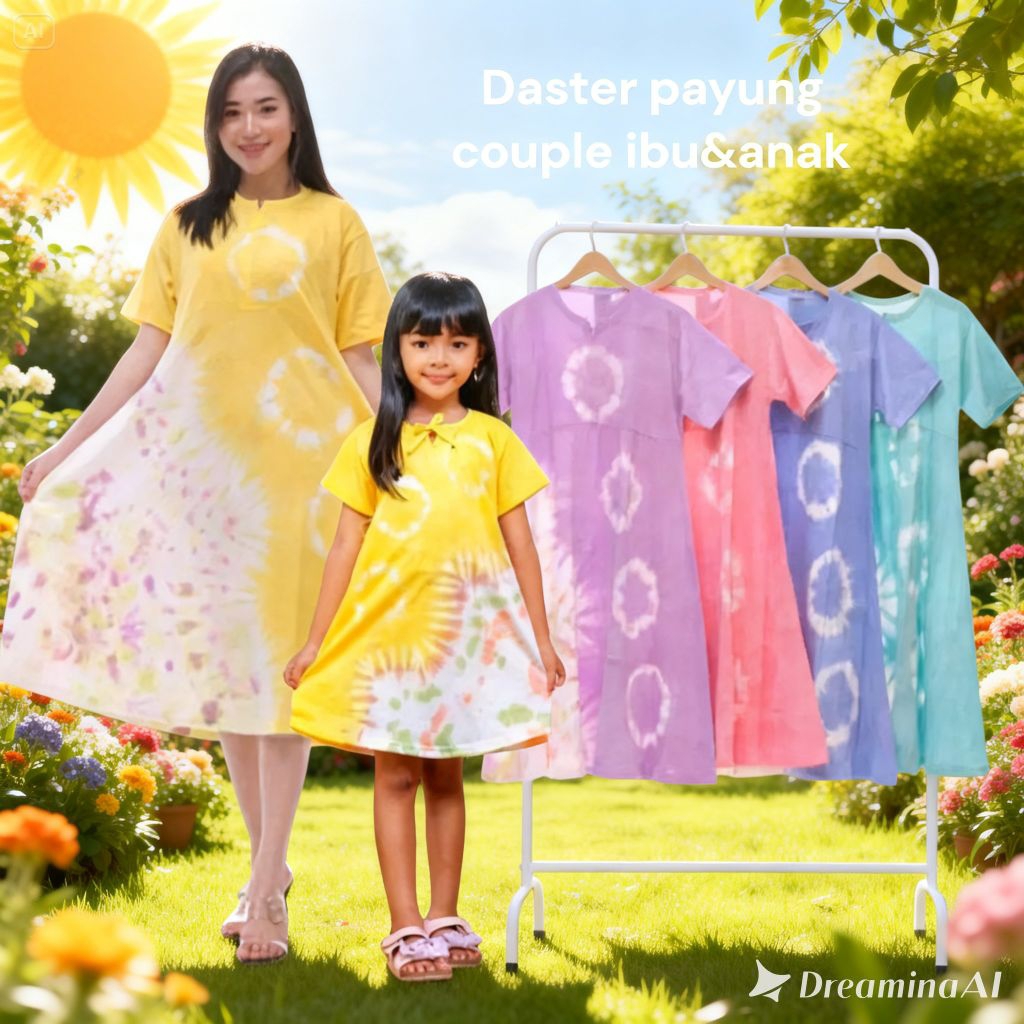 Set Baju Daster Kaos jumbo Couple ibu dan anak model resleting depan busui Daster couple murah