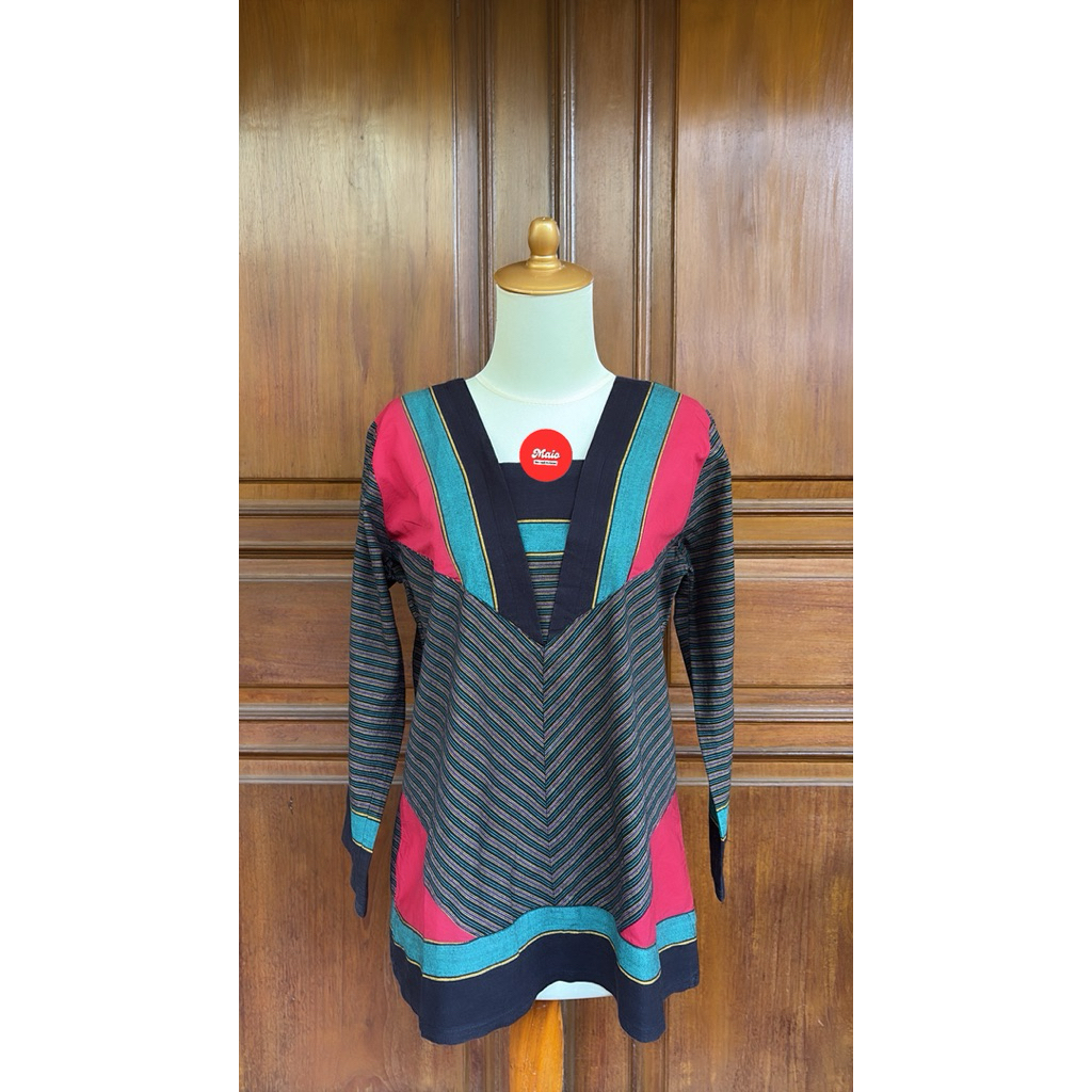 Blouse Lurik Kombinasi