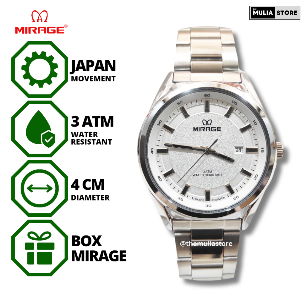 MIRAGE Jam Tangan Pria Mirage Original 8860 M Tanggal Analog