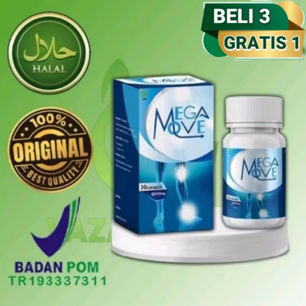 MEGAMOVE ASLI ORIGINAL OBAT NYERI TULANG SENDI TERBAIK DAN AMAN ( MEGAMOVE ORIGINAL 30 KAPSUL )