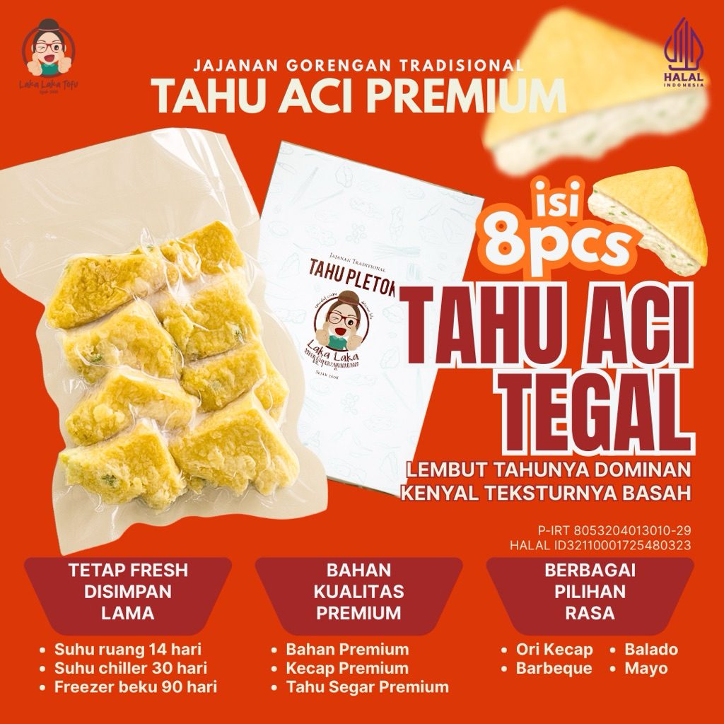 Tahu Aci TEGAL Laka-Laka Tofu Camilan Gorengan Vacuum Khas Tegal Asli Frozen