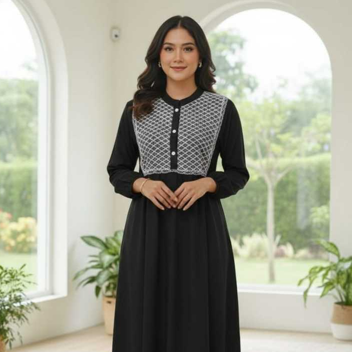 Gamis Aurelia Rayon Twill - Nyaman Dipakai, Desain Unik, Mudah Dirawat