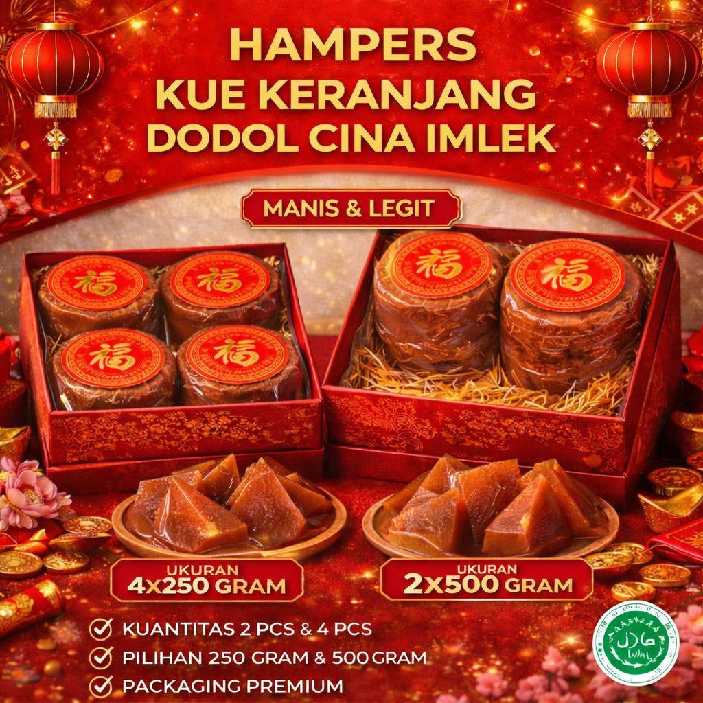 Hampers Kue Keranjang Imlek Dodol Cina Premium Manis Legit 250g & 500g  Kue   Keranjang Imlek hamper