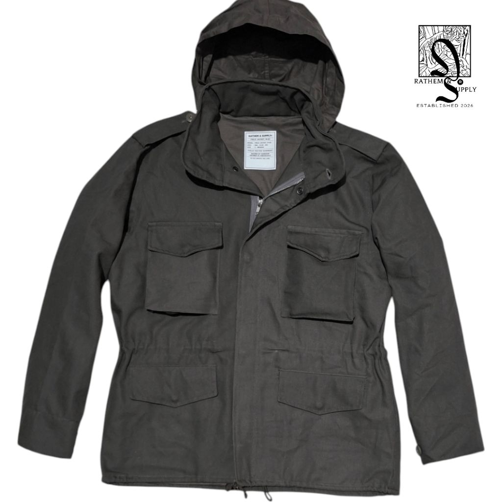 Rathem & Supply | M-65 Field | The 65' | Canvas/Cotton Twill | Gray | Parka Casual Military Jacket