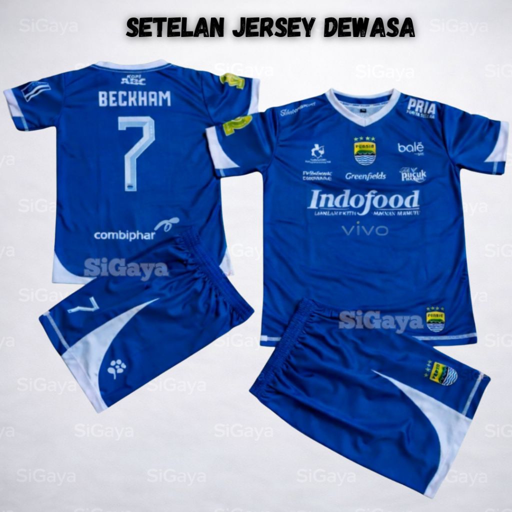 Jersey Persib Bandung Home Away Dewasa Terbaru | Setelan Bola Pria Unisex Premium