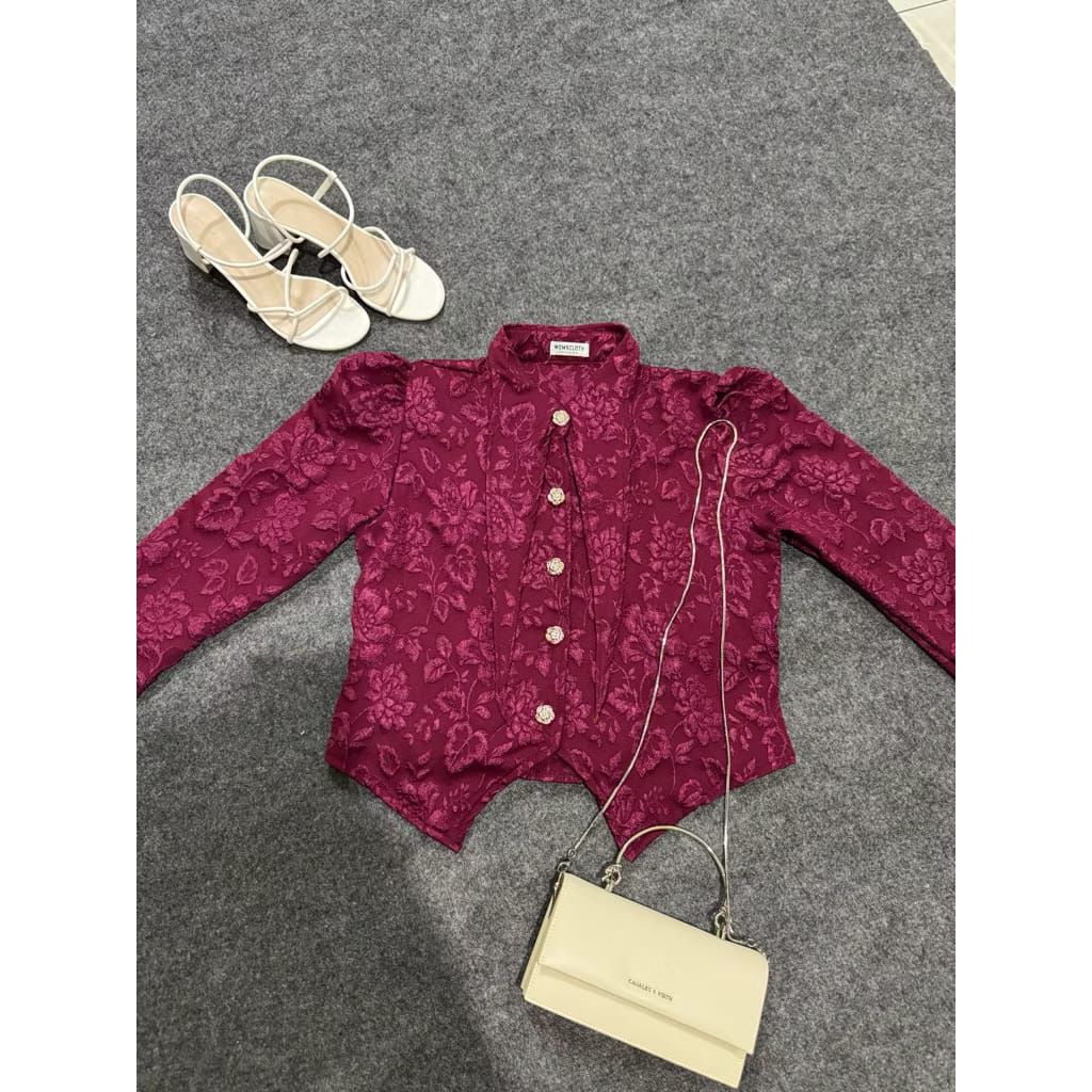 Blouse Bunga Korean Look - Blazer Bunga - Flower Blouse - Atasan Wanita Kekinian