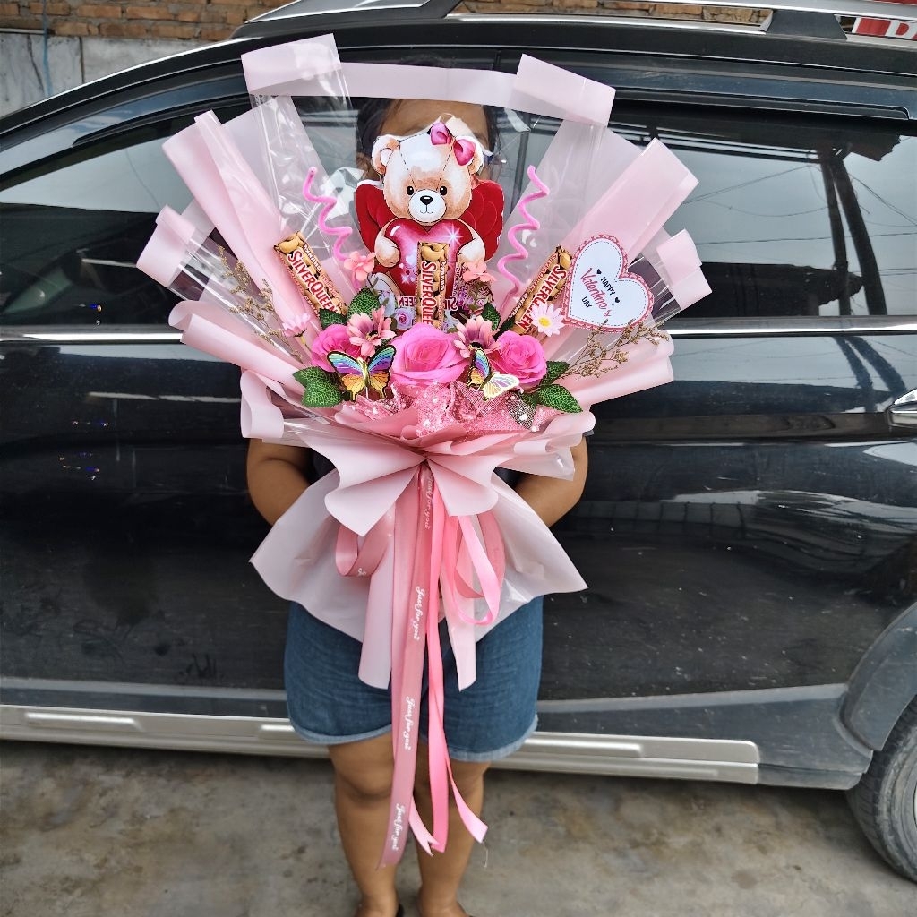 buket coklat silverqueen /buket valentine /kado valentine / buket medan