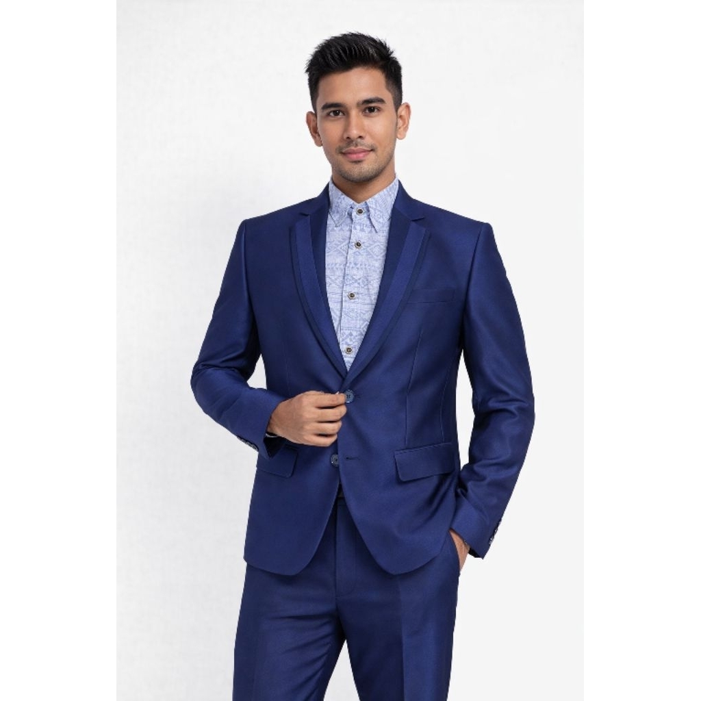 setelan jas pengantin pria jas weding jas formal pria warna navy slim fit