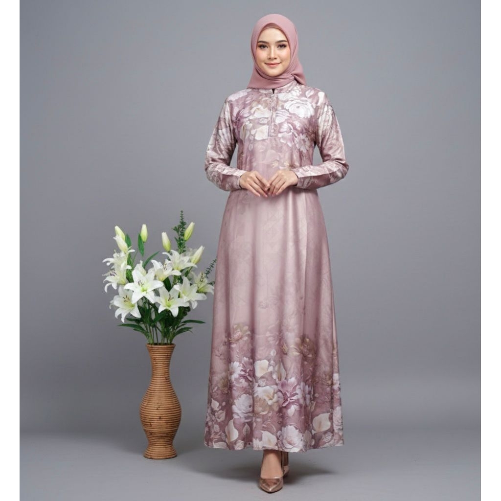 Gamis Silk Premium Motif Terbaru Terlaris Mewah Halus Elegan