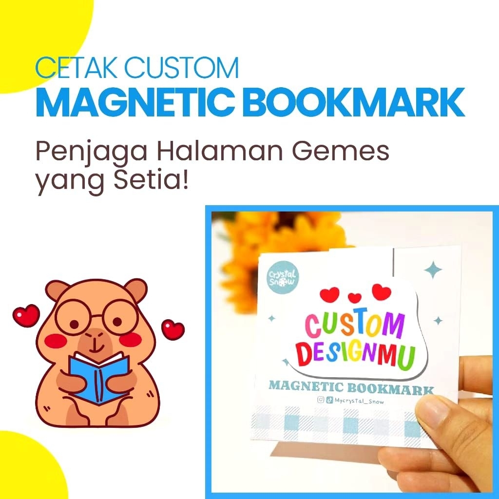 Custom Bookmark Magnet Lucu | Pembatas Buku Magnet Custom