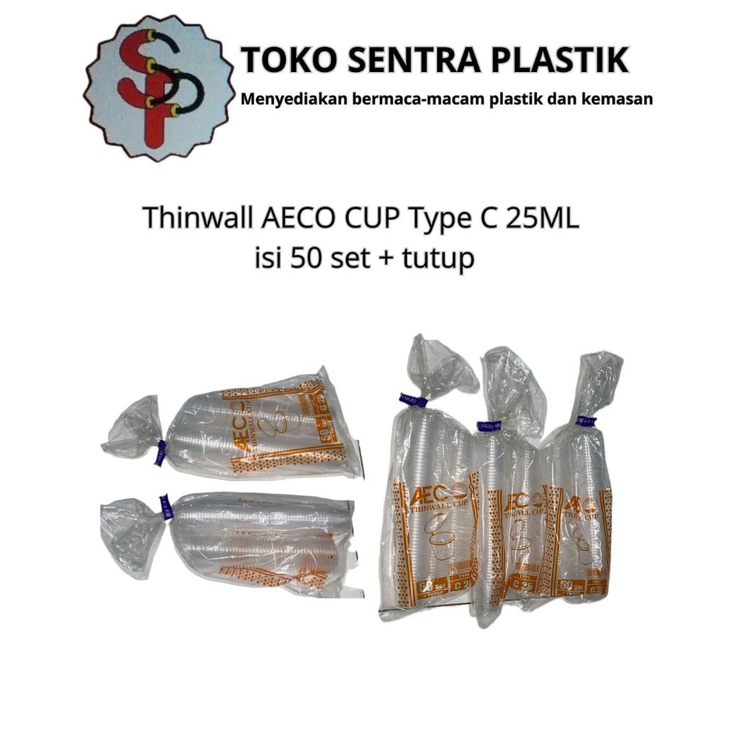Thinwall Cup Sambel / Saos 25ml merk AECO