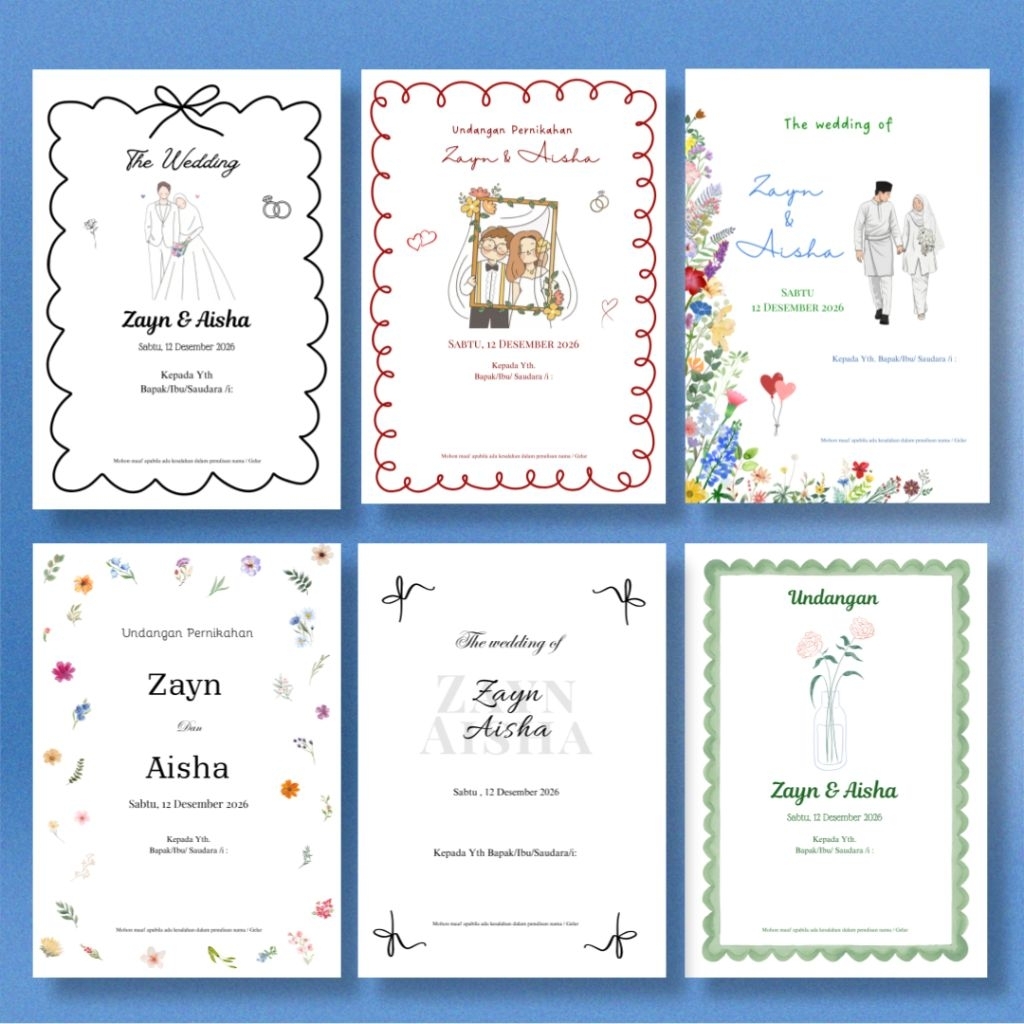 Undangan pernikahan unik, lucu dan aesthetic | Wedding invitation custom