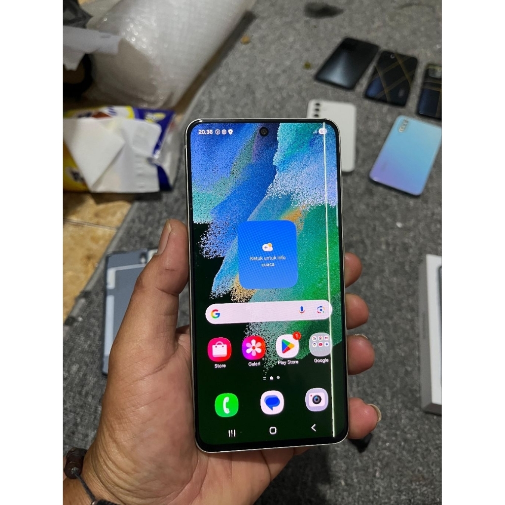 lcd layar samsung S21FE original copotan