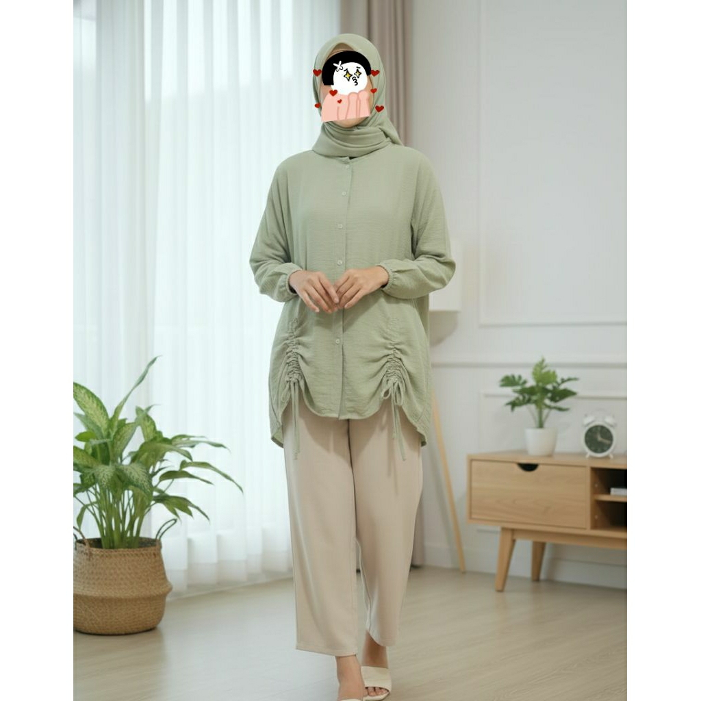 Blouse Crinkle Serut - Matcha