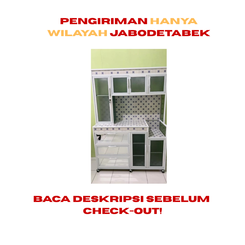 Baca deskrpsi /RAK PIRING 4 pintu + 3 laci bahan alumunium holo, keramik, kaca/rak piring 4 pintu/ra
