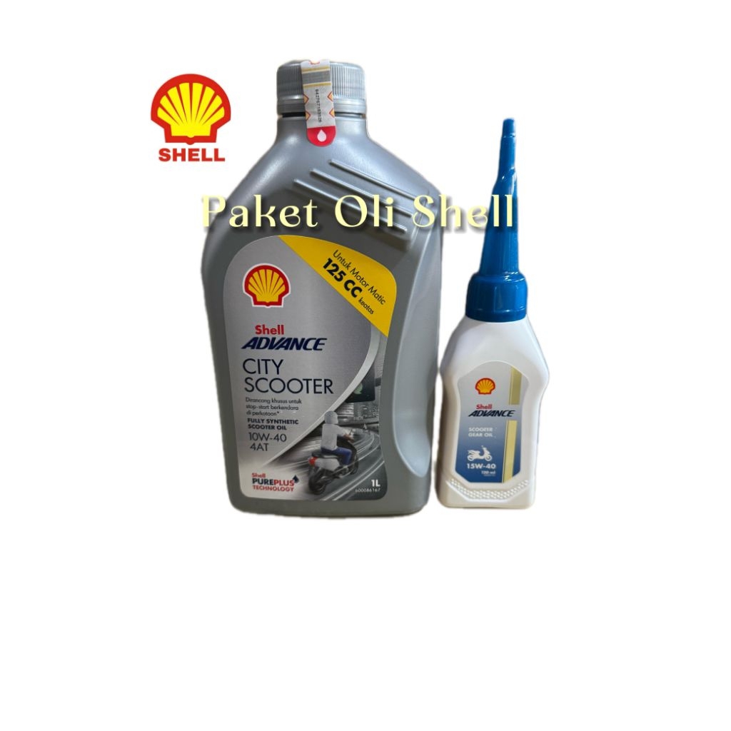 [Paket Oli] Oli Shell City Scooter 10W-40(1L)+Oli Gear Shell 100%Original
