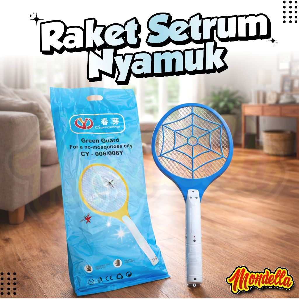 Raket Setrum Nyamuk Rechargeable Alat Basmi Nyamuk Lalat Bisa Di Charge Serbaguna MONDELLA