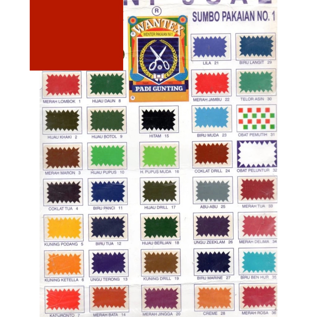 WANTEX PEWARNA PAKAIAN / WANTEX  PADI GUNTING PEWARNA KAIN