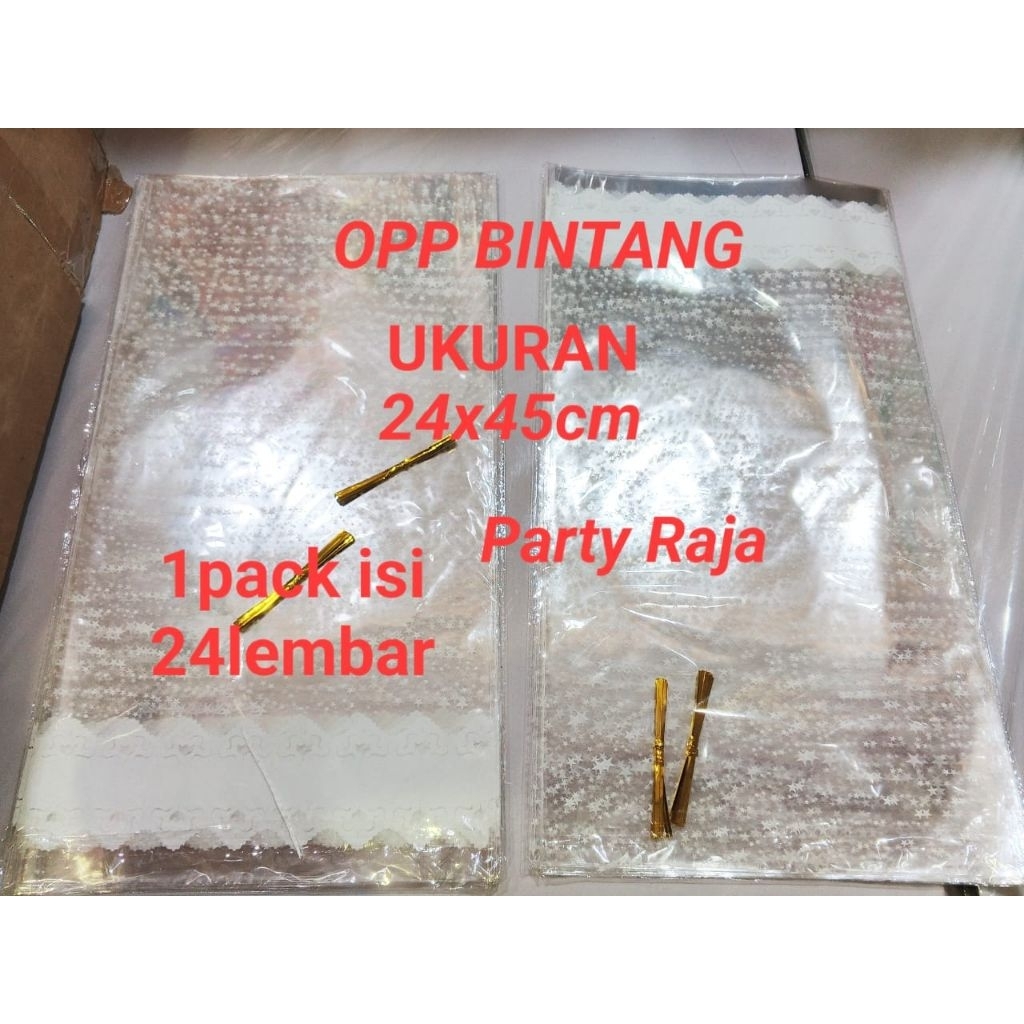 Isi 24pcs Plastik OPP BINTANG Souvenir/ OPP Flower Tebal  Plastik Snack