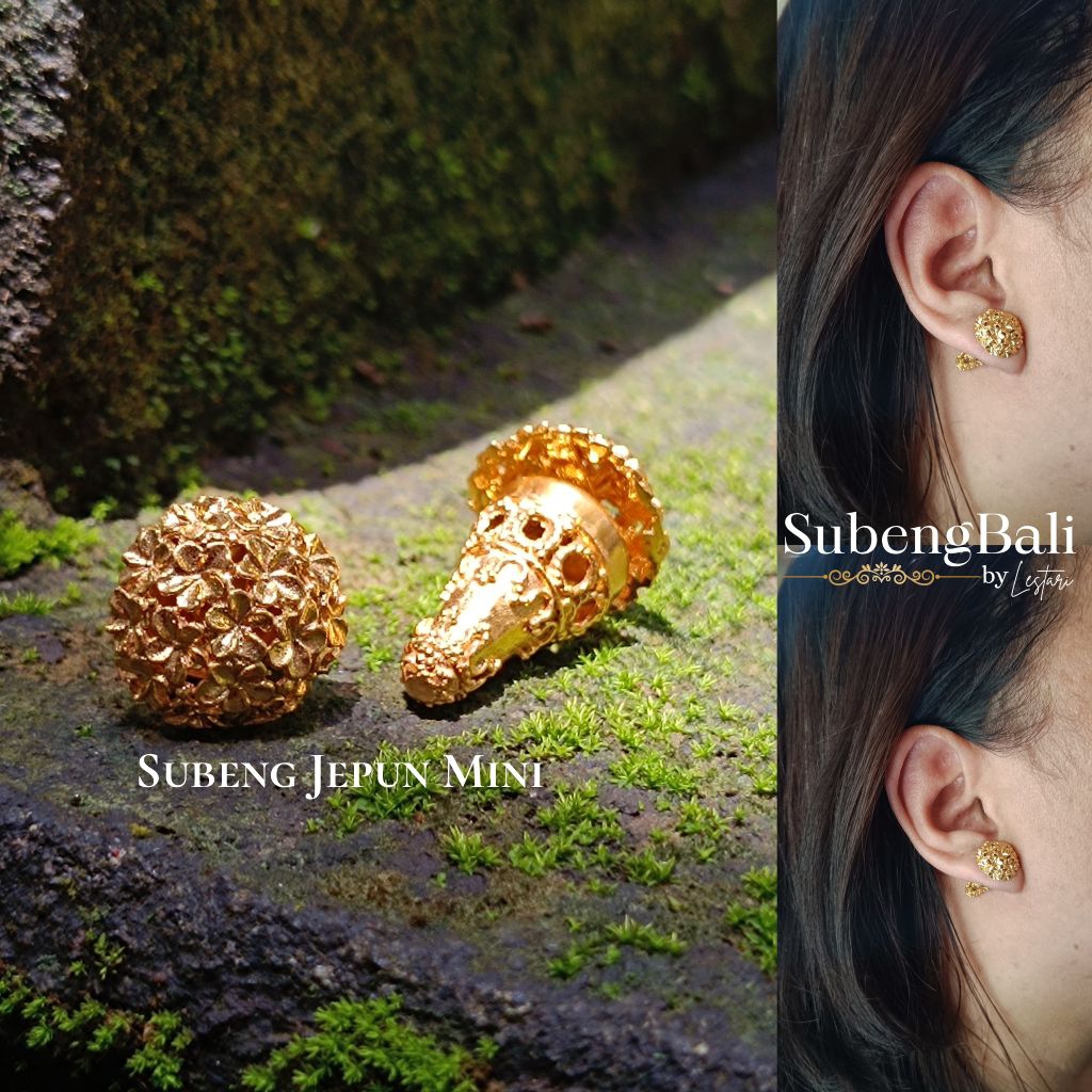 subeng Bali | anting bali | giwang bali model jepun mini bahan alpaka lapis emas