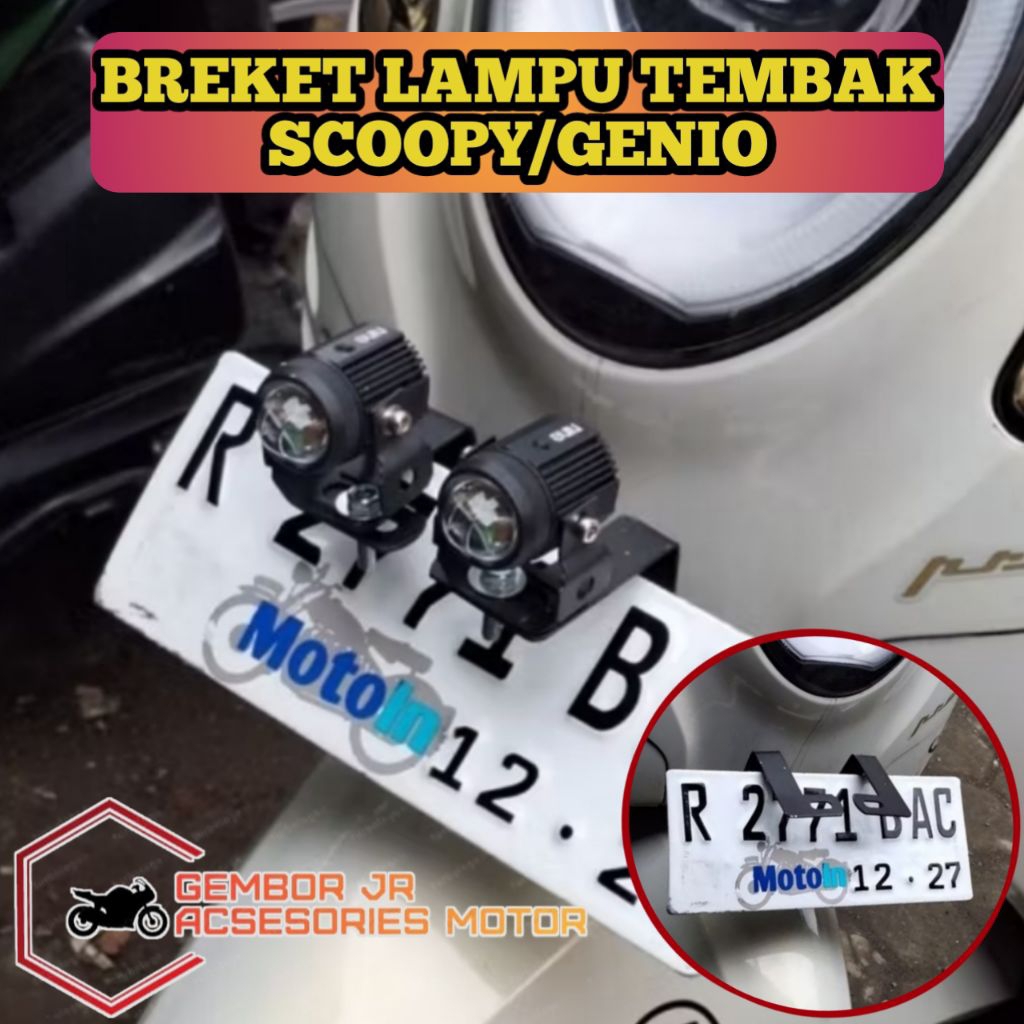 Bracket Breket Dudukan Lampu Foglamp Scoopy Dudukan Lampu Tembak Foglamp Scoopy Genio