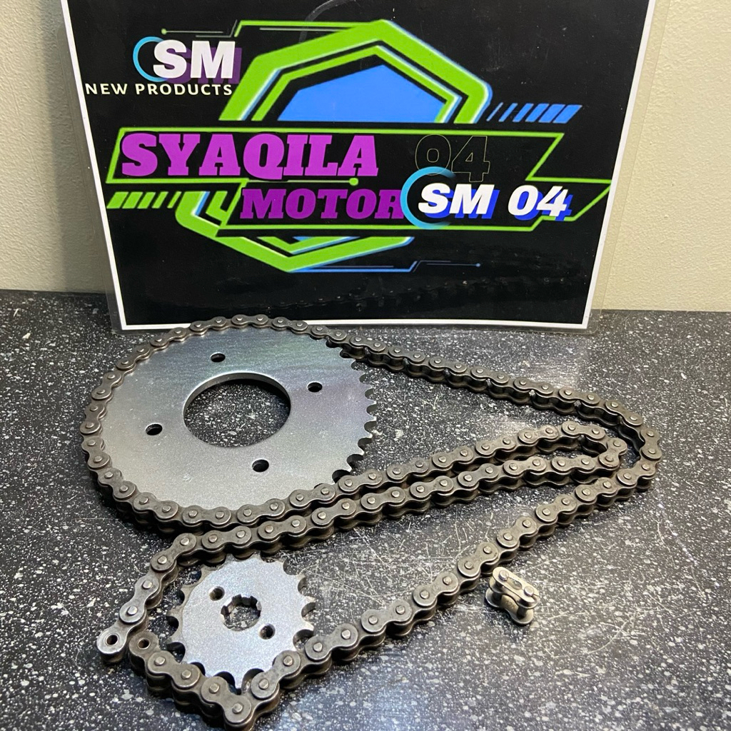 gir set Gir Gear set + rantai 420 37T honda blade 125/blade new (SECOND)